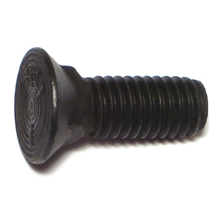 MIDWEST FASTENER Plow Bolt, 7/16"-14 Thrd Sz, 1-1/4" L, Flat Head, Steel, Plain, 50 PK 01233